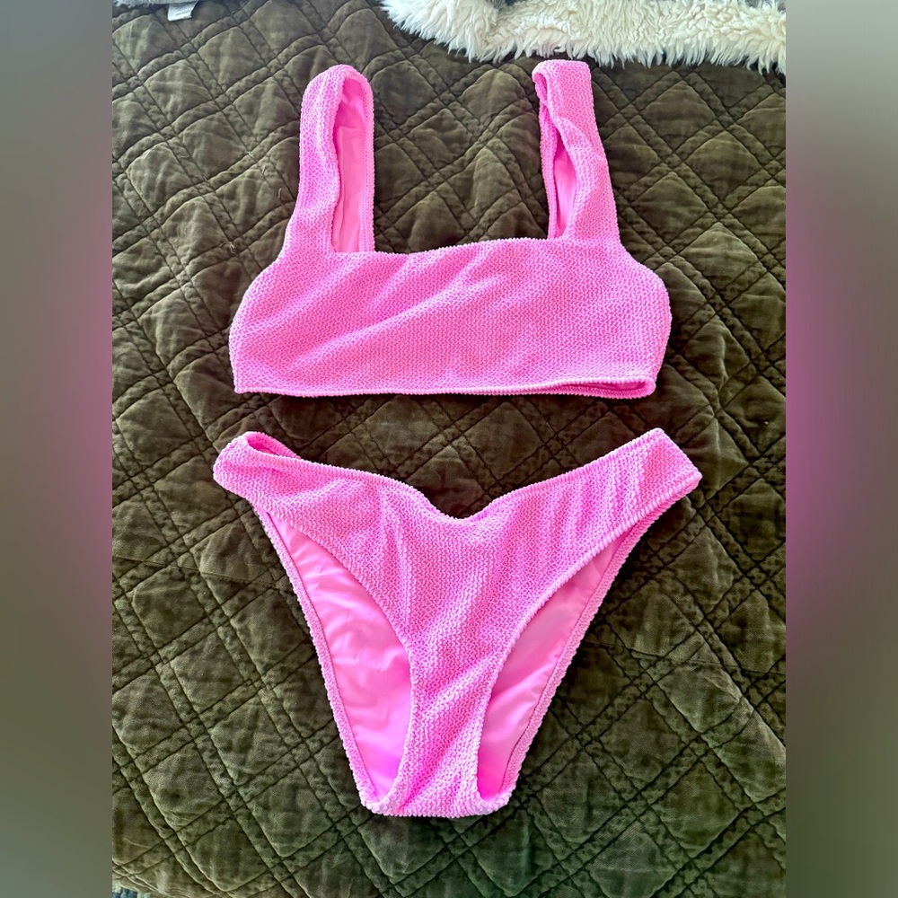 Show Me Your Mumu scrunch bubblegum bikini